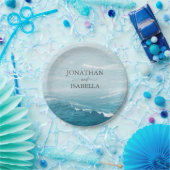 夏結婚の波の海の青いグラデーション海 ペーパープレート (パーティー)