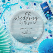 夏結婚の波の海の青いグラデーション海 ペーパープレート (パーティー)