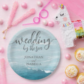 夏結婚の波の海の青いグラデーション海 ペーパープレート (パーティー)