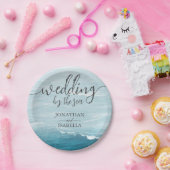 夏結婚の波の海の青いグラデーション海 ペーパープレート (パーティー)