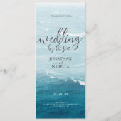 夏結婚の波の海の青いグラデーション海 メニュー (裏面)