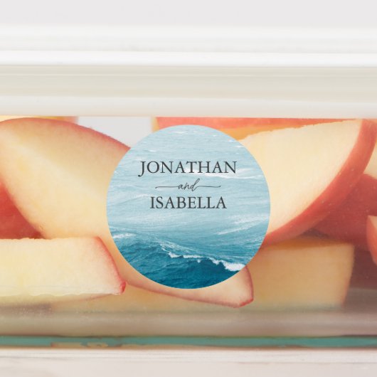 夏結婚の波の海の青いグラデーション海 ラベル (貼付)