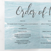 夏結婚の波の海の青いグラデーション海 三つ折りプログラム (内部最初)