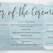 夏結婚の波の海の青いグラデーション海 三つ折りプログラム (内部中)