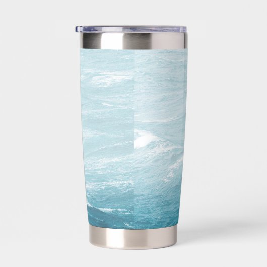 夏結婚の波の海の青いグラデーション海 保温保冷タンブラー (右面)