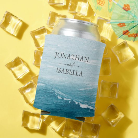 夏結婚の波の海の青いグラデーション海 缶クーラー (インサイチュ 夏)