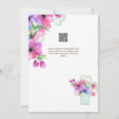 夏結婚の花かわいらしロマンチックスタイル 招待状 (裏面)