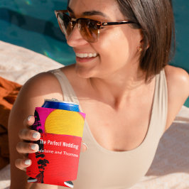 夏結婚ビーチレトロポスター スリム缶クーラー