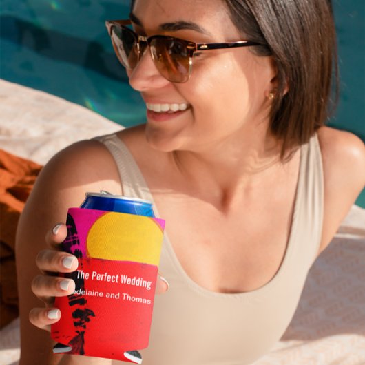 夏結婚ビーチレトロポスター スリム缶クーラー