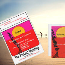 夏結婚ビーチレトロポスター