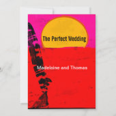 夏結婚ビーチレトロポスター 招待状 (裏面)