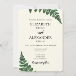 夏結婚式招待状。グリーンシダ招待状 招待状