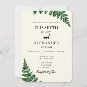 夏結婚式招待状。グリーンシダ招待状 招待状