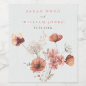 夏結婚草花 ワインラベル (シングルラベル)