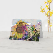 夏絵を描ひまわりアートカード カード (黄色い花)