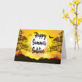 夏至の日没の天恵カード カード (黄色い花)