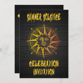 夏至の黄色と黒のお祭り 招待状 (正面/裏面)