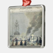 夏至を祝うためについている篝火 メタルオーナメント (左)