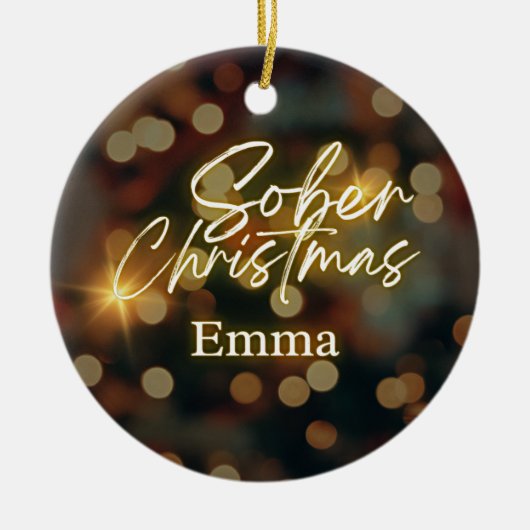 夏至パーソナライズされたのクリスマス セラミックオーナメント (正面)