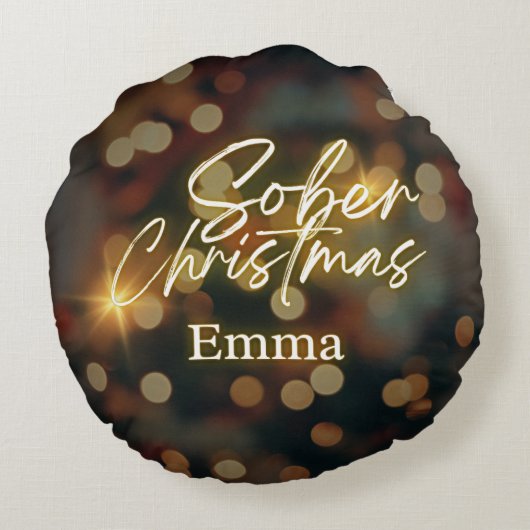 夏至パーソナライズされたのクリスマス ラウンドクッション (裏面)