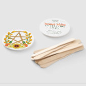 夏至金ゴールド星形五角形ウィッカ信者ひまわり ハンドファン (組立なし)