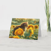 夏至 リサ ミッドサマー イブ かわいい猫 カード (正面)