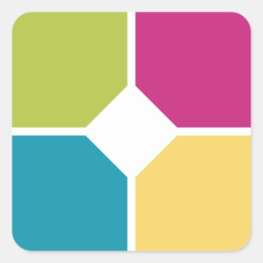 夏色四半円点オプション文字 スクエアシール (正面)