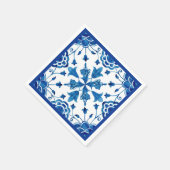 夏花地中海の瓦プリント スタンダードカクテルナプキン (角)