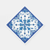 夏花地中海の瓦プリント スタンダードランチョンナプキン (角)