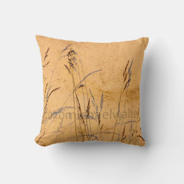 夏草と影はがきポスターアクリル クッション