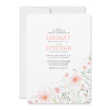 夏草原のピンクによっては水彩画の結婚式が開花します