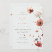 夏草花結婚式招待状 招待状 (正面/裏面)