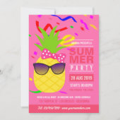 夏誕生日パイナップル 招待状 (正面)