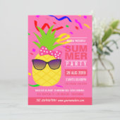 夏誕生日パイナップル 招待状 (スタンド正面)