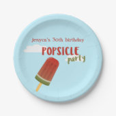 夏誕生日ポプシクルパーティー紙プレート ペーパープレート (正面)