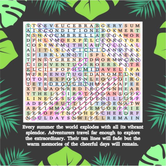 夏語検索パズル シール (正面)