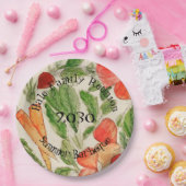 夏野菜水彩デザイン画 ペーパープレート (パーティー)