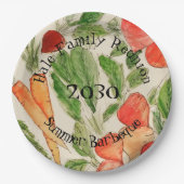 夏野菜水彩デザイン画 ペーパープレート (正面)