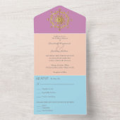 夏金ゴールドマンダラ結婚ズ オールインワン招待状 (内側)