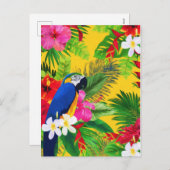 夏開花トロピカルトゥーカ葉ンズ水彩 シーズンポストカード (正面/裏面)