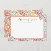 夏開花フローラバタフライシャワーアドバイスカード エンクロージャーカード (正面/裏面)