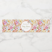 夏開花フローラバタフライベビーシャワーカスタム ペットボトルラベル (シングルラベル)