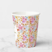 夏開花フローラバタフライベビーシャワーカスタム 紙コップ (左)