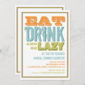 夏食べのBBQパーティー 招待状 (正面/裏面)