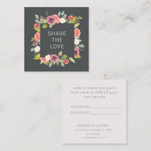 夏鮮やかのフローラ |ロイヤリティカード スクエア名刺 (正面/裏面)