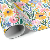夏鮮やかの花模様 ラッピングペーパー (ロールコーナー)