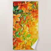 夏鮮やかの花 ビーチタオル (正面)