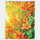 夏鮮やかの花 フリースブランケット (正面)