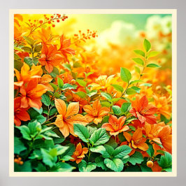 夏鮮やかの花 ポスター