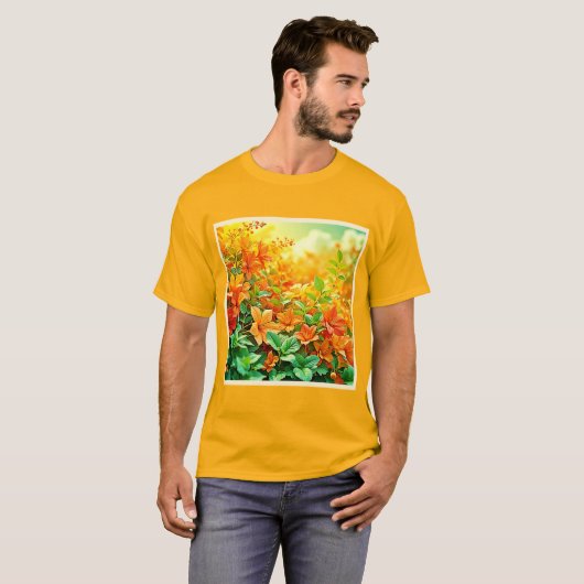 夏鮮やかの花 Tシャツ (正面フル)